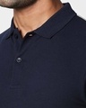 Shop Dark Navy-Whie-Meteor Grey Triple Block Polo T-Shirt