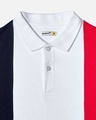 Shop Dark Navy-White-Imperial Red Triple Vertical Block Polo T-Shirt