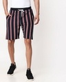 Shop Dark Navy-White-Imperial Red Vertical Stripe Shorts-Front