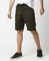 Shop Dark Olive Comfort Shorts-Front