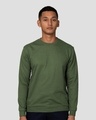 Shop Dark Olive Fleece Light Sweatshirt-Front
