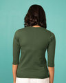 Shop Dark Olive Round Neck 3/4th Sleeve T-Shirt-Design