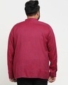 Shop Men's Dark Pink Solid Mandarin Neck Relaxed Fit Short Kurta-Design