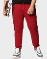 Shop Dark Red Plus Size Casual Jogger Pants-Front