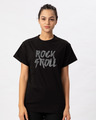 Shop Dark Rock And Roll Boyfriend T-Shirt-Front