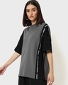 Shop Unisex Black & Grey Color Block T-shirt-Design