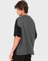 Shop Unisex Black & Grey Color Block T-shirt-Full