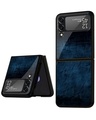 Shop DarkBlueGrunge Premium Glass Case for Samsung Galaxy Z Flip4 5G (Shock Proof, Scratch Resistant)-Front