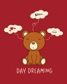 Shop Day Dreaming Bear Half Sleeve Printed T-Shirt Bold Red 