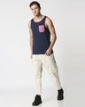 Shop Men's Blue Contrast Binding Pocket Vest