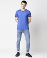 Shop Dazzling Blue Round neck Varsity H/S T-shirt-Full