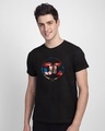 Shop DC Superman Half Sleeve T-Shirt Black (SML)-Front