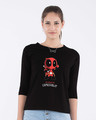 Shop Deadpool Chimichanga Round Neck 3/4th Sleeve T-Shirt (DPL)-Front