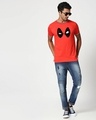 Shop Deadpool Eyes Crewneck Varsity Rib H/S T-Shirt ( DPL)-Multicolor-Full