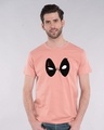 Shop Deadpool Eyes Half Sleeve T-Shirt (DPL)-Front