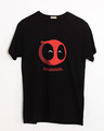 Shop Deadpool Face Half Sleeve T-Shirt (DPL)-Front