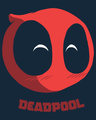 Shop Deadpool Face Half Sleeve T-Shirt (DPL)
