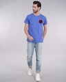 Shop Deadpool Face Printed Badge Half Sleeve T-Shirt ( DPL )-Full