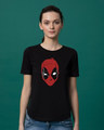 Shop Deadpool Mask Basic Round Hem T-Shirt (DPL)-Front