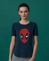 Shop Deadpool Mask Basic Round Hem T-Shirt (DPL)-Front