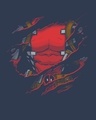 Shop Deadpool Torn Half Sleeve T-Shirt (DPL)