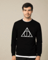 Shop Deathly Hallows Glow In Dark Fleece Light Sweatshirt (HPL)-Front