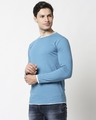Shop Deep Lake Melange Raw Edge Full Sleeve T-Shirt-Design