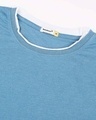 Shop Deep Lake Melange Raw Edge Full Sleeve T-Shirt