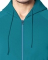 Shop Deep Lake Stylised Panel Zipper Hoodie-Full
