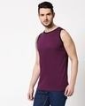 Shop Deep Purple Contrast Binding Round Neck Vest-Design