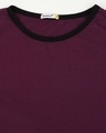 Shop Deep Purple Contrast Binding Round Neck Vest
