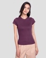 Shop Deep Purple Half Sleeve T-shirt-Front