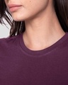 Shop Deep Purple Half Sleeve T-shirt