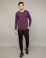 Shop Deep Purple Slit Neck Full Sleeve Henley T-shirt-Full