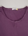 Shop Deep Purple Slit Neck Full Sleeve Henley T-shirt