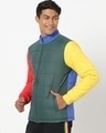 Shop Men's Multicolor Color Block Puffer Jacket-Front