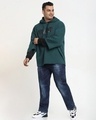 Shop Men's Deep Teal Typography Plus Size Oversized Layered Hoodie-Full