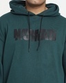 Shop Men's Deep Teal Typography Plus Size Oversized Layered Hoodie