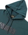 Shop Men's Deep Teal Typography Plus Size Oversized Layered Hoodie