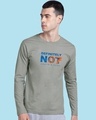 Shop Men's Grey Definitely Not 7 Typography T-shirt-Front