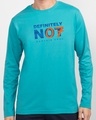 Shop Definitely Not 7 Full Sleeve T-Shirt Tropical Blue-Front