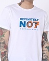 Shop Definitely Not 7 Half Sleeve Longline T-Shirt White-Front