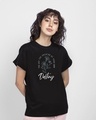 Shop Destiny Flowers Boyfriend T-Shirt Black-Front