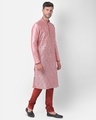 Shop Dupion Silk Kurta And Churidar Set For Men Full Sleeve Printed Ethnic Motifs-Design