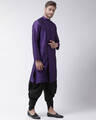 Shop Dupion Silk Purple Knee Length Full Sleeve Regular Fit Solid Ethnic Wear For Men-Full