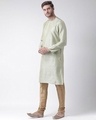 Shop Silk Blend Knee Length J Red Color Full Sleeve Regular Fit Straight Kurta For Men-Design