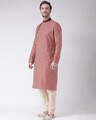 Shop Woven Kurta In Maroon-Full