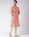 Shop Woven Kurta In Orange