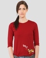 Shop Diet Kick Jerry Round Neck 3/4 Sleeve T-Shirt (TJL) Bold Red-Front