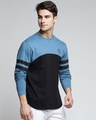 Shop Blue Colourblocked T Shirt-Full